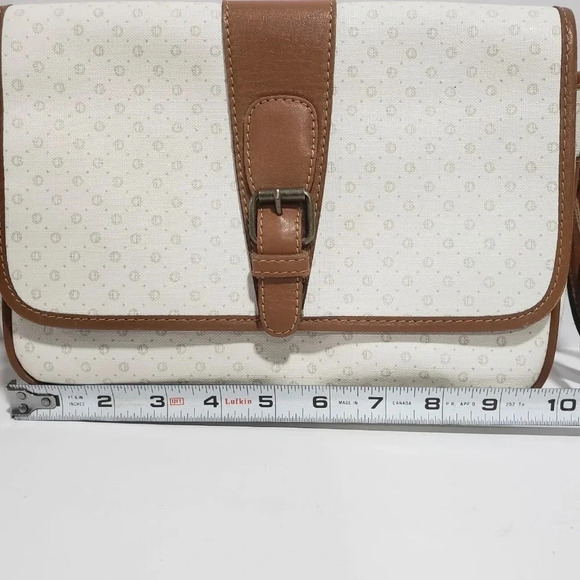 Vintage White/Brown leather  crossbody/Shoulder Bag. - Picture 12 of 13
